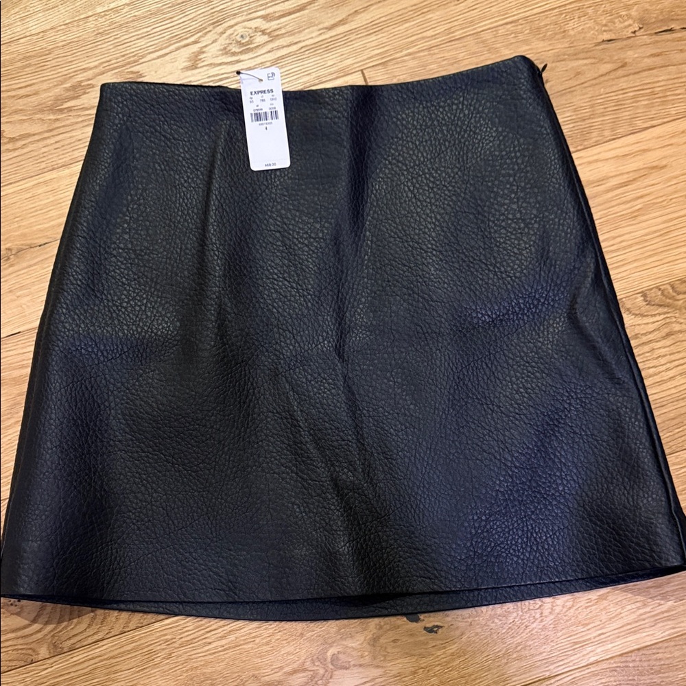 Express Elegant Black Vegan Leather Skirt